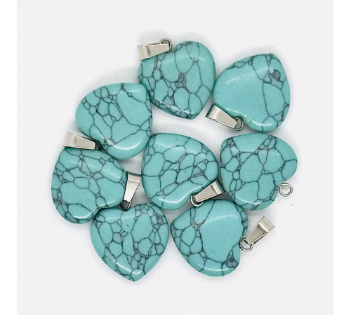 Кулон сердце берюза имитация 20*20мм