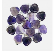 Кулон сердце аметист фиолетовый 20*20мм