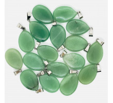 Кулон капля кварц зеленый 16*23мм