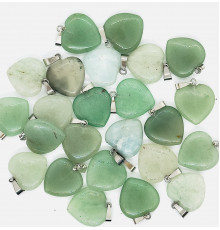 Кулон сердце кварц зеленый 20*20мм