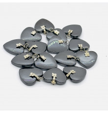 Кулон сердце гематит серый 20*20мм