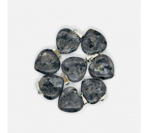 Кулон сердце лабрадорит серый 20*20мм