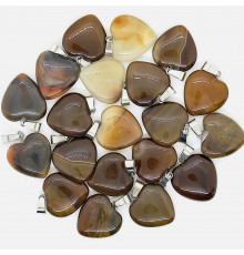 Кулон сердце агат шоколадный 20*20мм