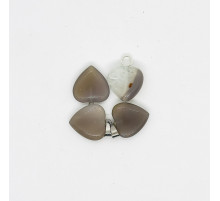 Кулон сердце агат серый 20*20мм