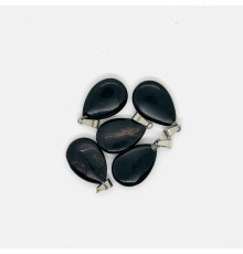 Кулон капля обсидиан черный 16*23мм