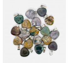 Кулон сердце яшма халцедон 16*16мм