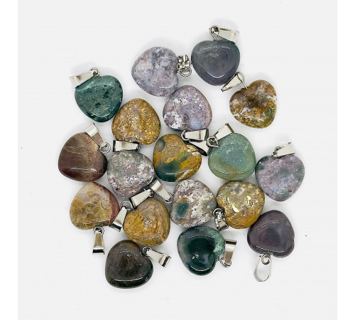 Кулон сердце яшма халцедон 16*16мм