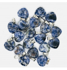 Кулон сердце лазурит светло синий 16*16мм