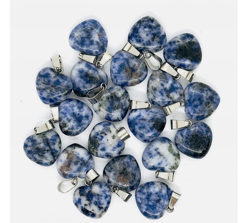 Кулон сердце лазурит светло синий 16*16мм