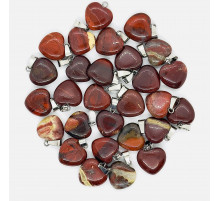 Кулон сердце яшма красная 16*16мм