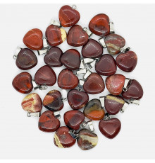 Кулон сердце яшма красная 16*16мм