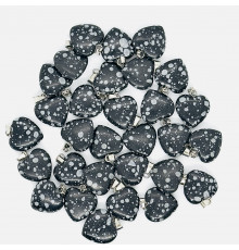 Кулон сердце обсидиан снежный 16*16мм