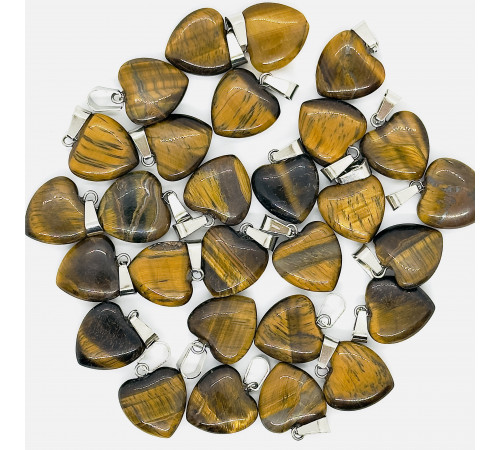 Кулон сердце тигровый глаз 16*16мм