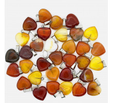 Кулон сердце сердолик рыжий 16*16мм