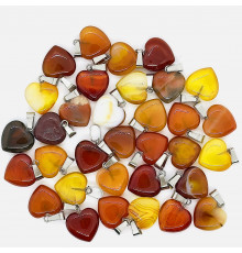 Кулон сердце сердолик рыжий 16*16мм