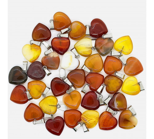 Кулон сердце сердолик рыжий 16*16мм