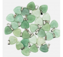 Кулон сердце кварц зеленый 16*16мм