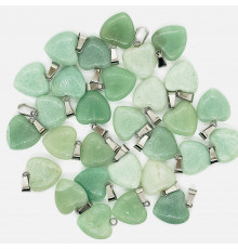 Кулон сердце кварц зеленый 16*16мм