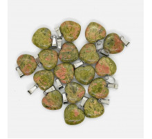 Кулон сердце яшма унакит 16*16мм