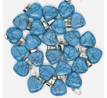 Кулон сердце берюза голубая имитация 16*16мм