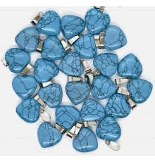 Кулон сердце берюза голубая имитация 16*16мм