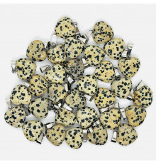 Кулон сердце обсидиан далматин 16*16мм