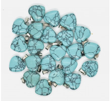 Кулон сердце берюза имитация 16*16мм