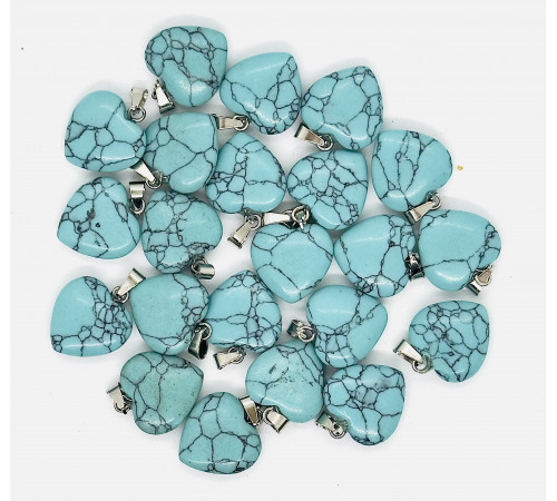 Кулон сердце берюза имитация 16*16мм