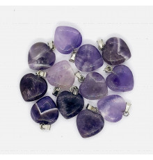 Кулон сердце аметист фиолетовый 16*16мм