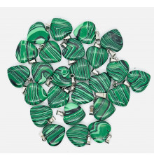 Кулон сердце малахит имитация 16*16мм