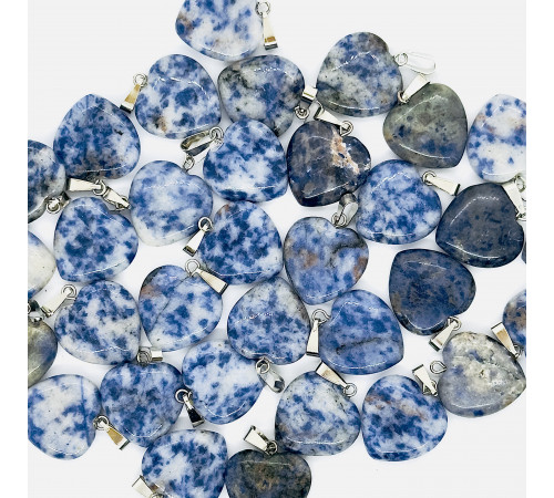 Кулон сердце лазурит светло синий 20*20мм