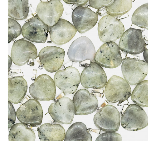 Кулон сердце лабрадор серый 20*20мм