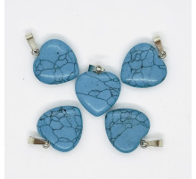 Кулон сердце берюза голубая имитация 20*20мм