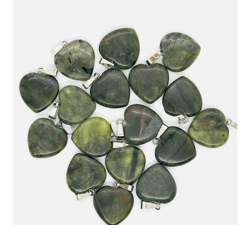 Кулон сердце нефрит канадский 20*20мм