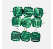 Кулон квадрат малахит имитация 22*22мм