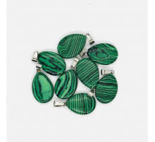 Кулон капля малахит имитация 16*23мм