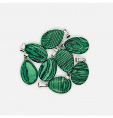 Кулон капля малахит имитация 16*23мм