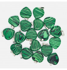 Кулон сердце малахит имитация 20*20мм