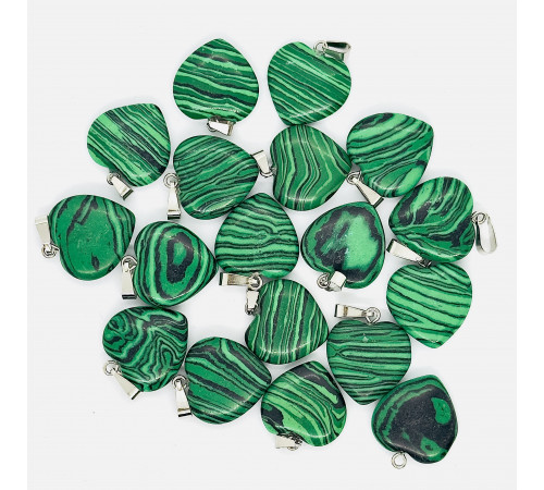 Кулон сердце малахит имитация 20*20мм