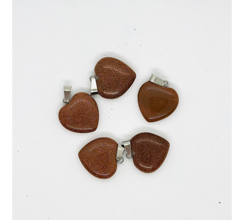 Кулон сердце авантюрин коричневый синтетический 20*20мм