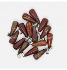 Кулон капля яшма красная 10*25мм