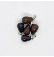 Кулон капля яшма темно-корничневая 13*18мм
