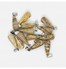 Кулон капля яшма песочная 10*25мм