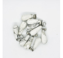 Кулон капля агат кахолонг белый 10*25мм