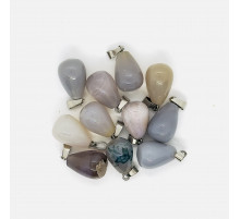 Кулон капля агат серый 13*18мм