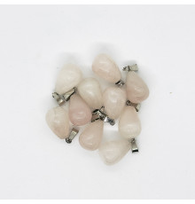 Кулон капля кварц розовый 13*18мм