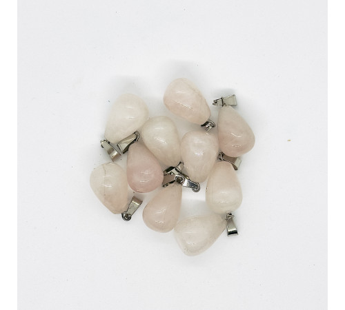 Кулон капля кварц розовый 13*18мм