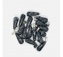 Кулон капля обсидиан снежный 10*25мм