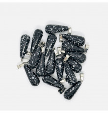 Кулон капля обсидиан снежный 10*25мм