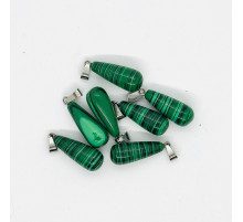 Кулон капля малахит имитация 10*25мм